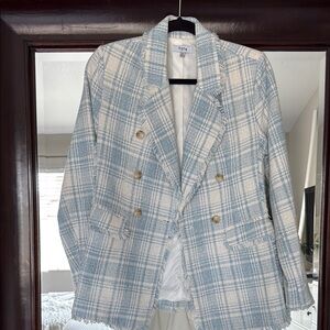 Fate Blue and White Sport Coat with Classic Plaid Pattern